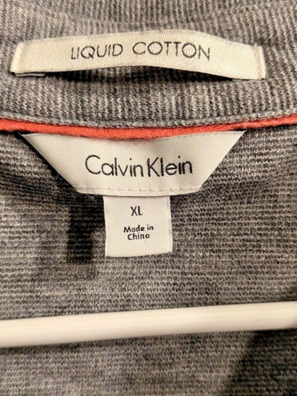Calvin Klein Liquid Cotton Colorblock Polo Shirt Colorblock Polo Gray & Red XL - Picture 3 of 3